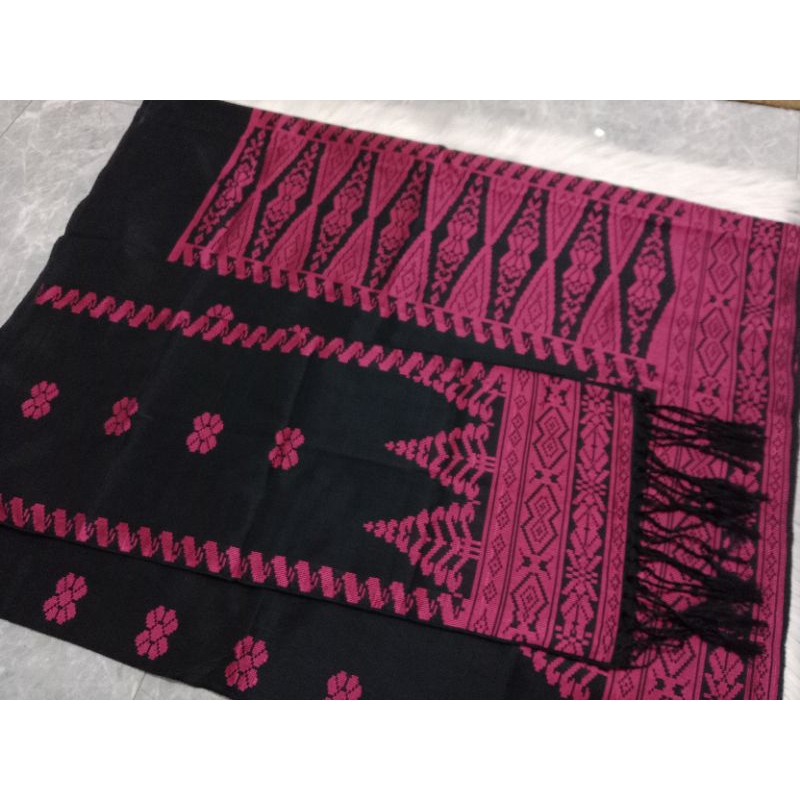 songket silungkang warna hitam pink