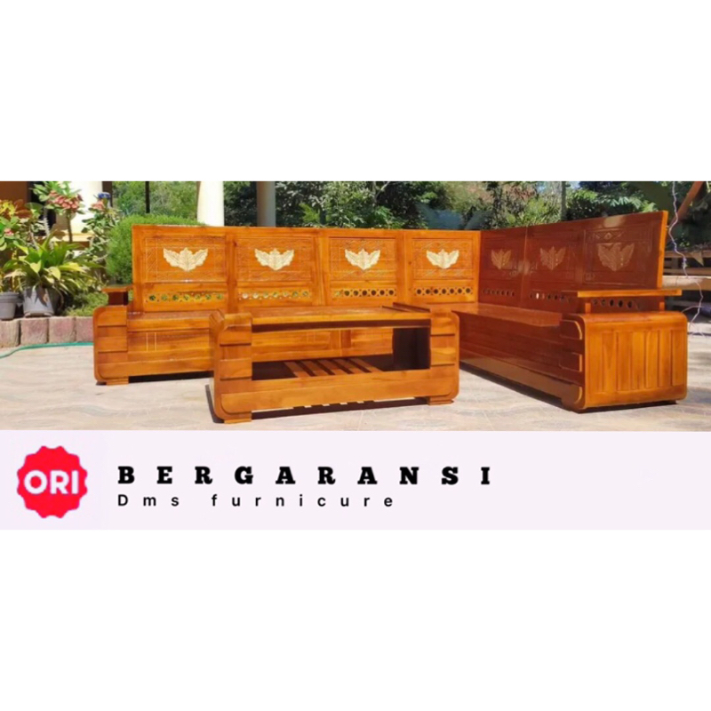 Kursi sudut koper kursi sudut minimalis bahan kayu jati ( asli produk jepara )