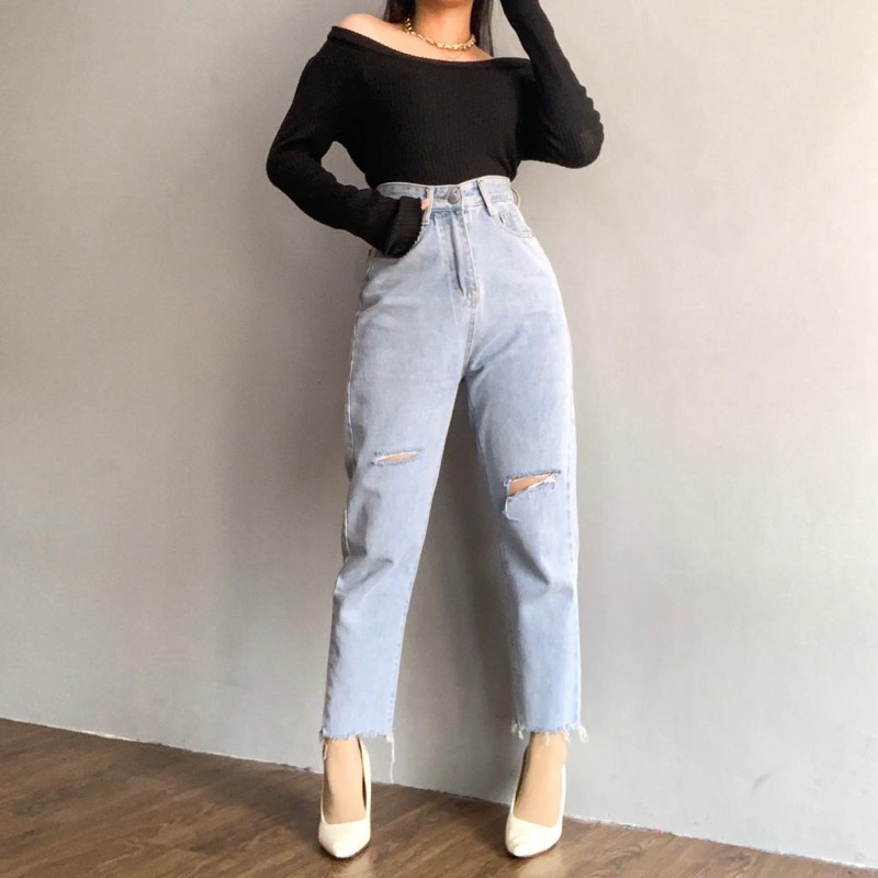 [LUXE.DLABEL] - E54 Jeans | Celana panjang Highwaist wanita Jeans import premium Jeans wanita polos ripped jeans High waist jeans wanita bkk Skinny Jeans High waist Baggy jeans Wideleg Jeans Kulot jeans Boyfriend jeans Wanita Kargo Jeans