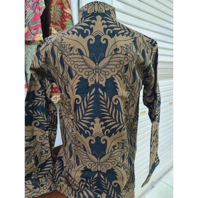 Kemeja Batik Pria Lengan Panjang Motif Galing  Lapis Furing Bahan Katun Halus Premium