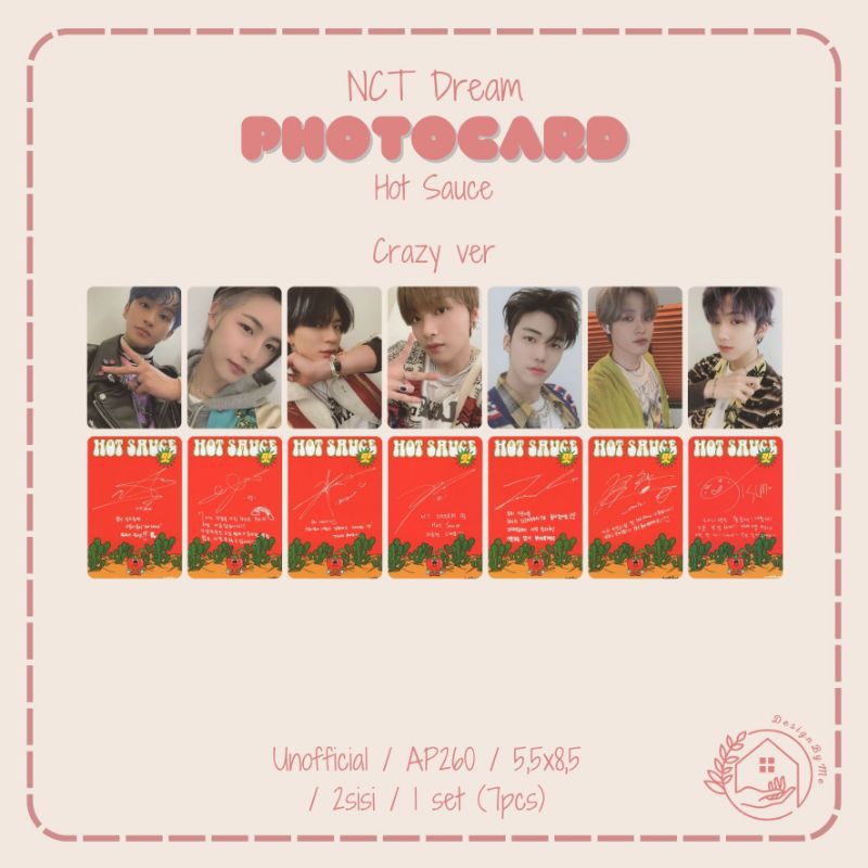 1 set PHOTOCARD NCT Dream Hot Sauce (unofficial)