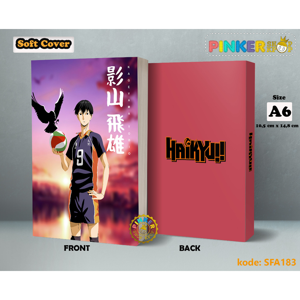 

(SFA183) Pocket Note Anime Haikyuu KAGEYAMA Softcover A6/A5 Buku Tulis catatan Notes Agenda Planner Jurnal