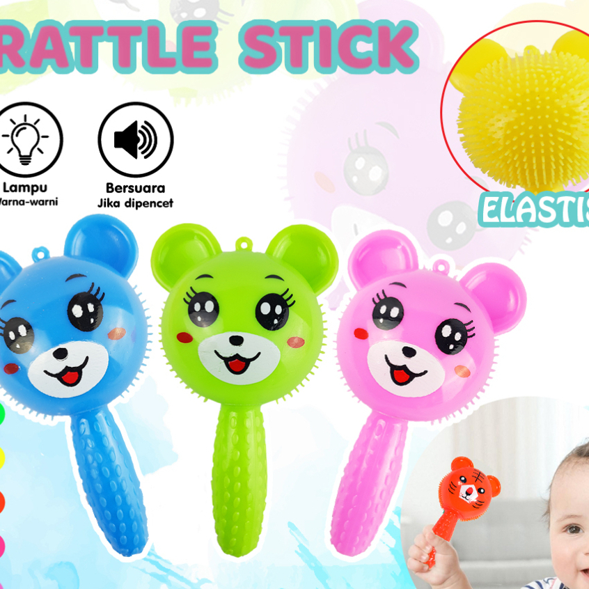 MAINAN ANAK RUBBER STICK TOY MAINAN TONGKAT RETTLE KELINCI