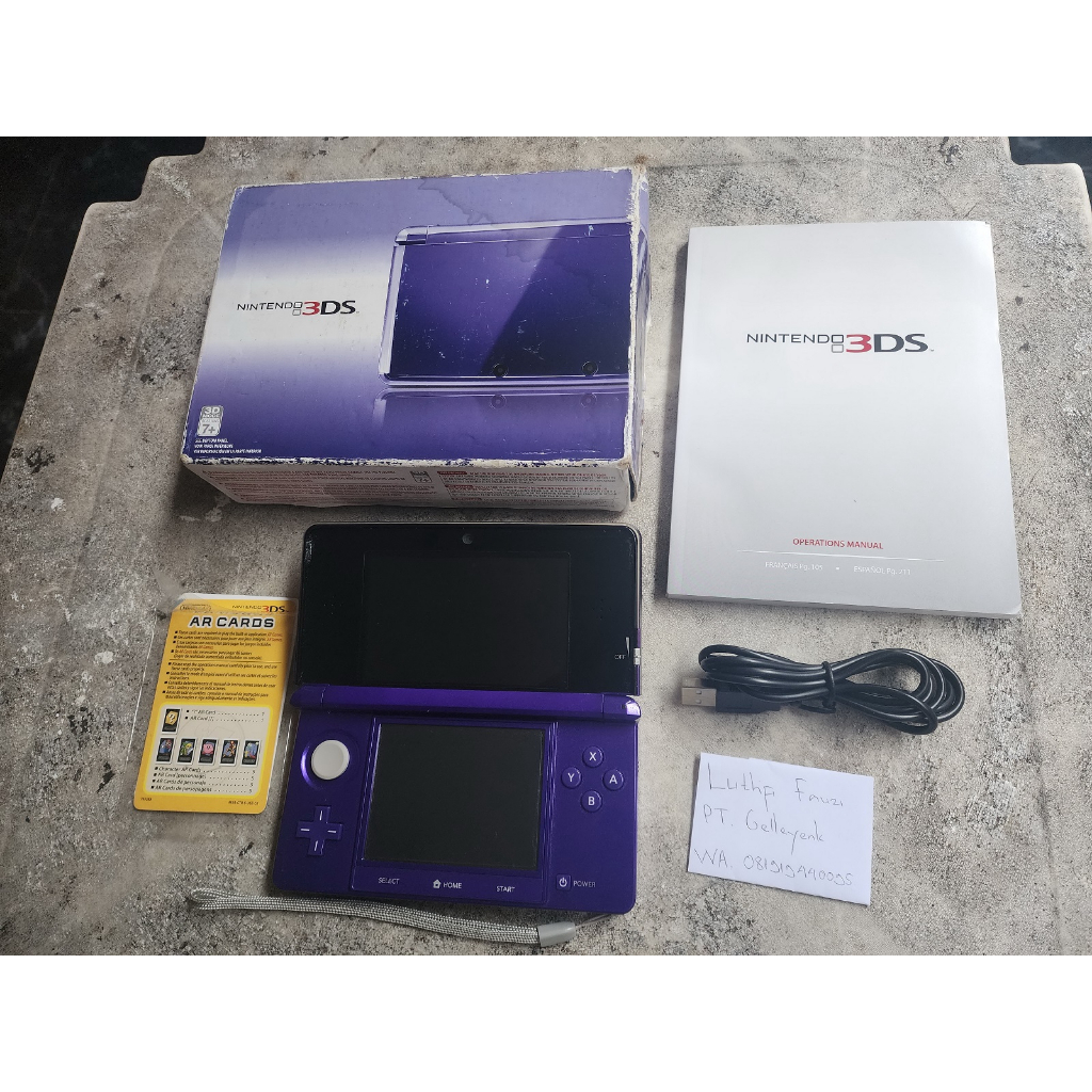Nintendo 3DS not XL Midnight Purple CFW Luma 8GB Fullset 00