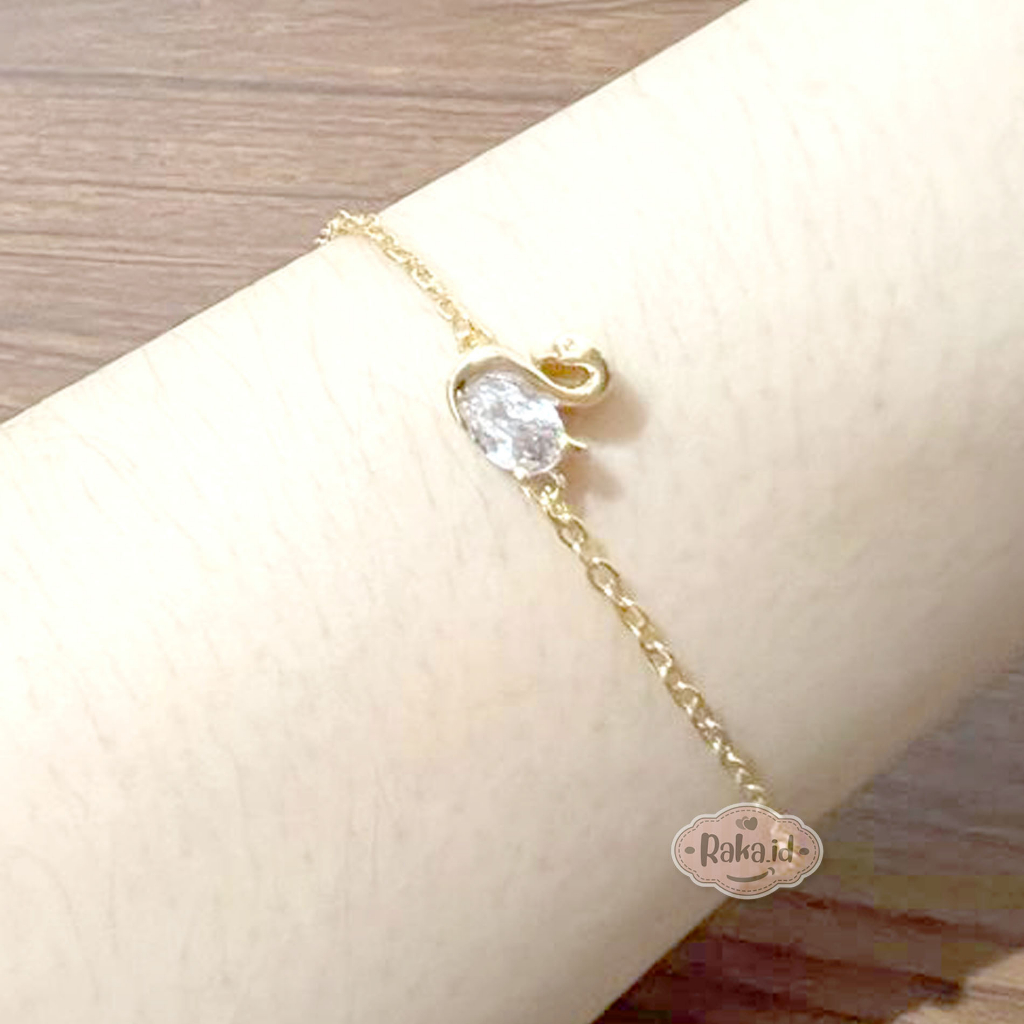 Gelang Tangan Wanita Dewasa Gelang Tangan Rantai Anti Karat Motif Angsa 1289