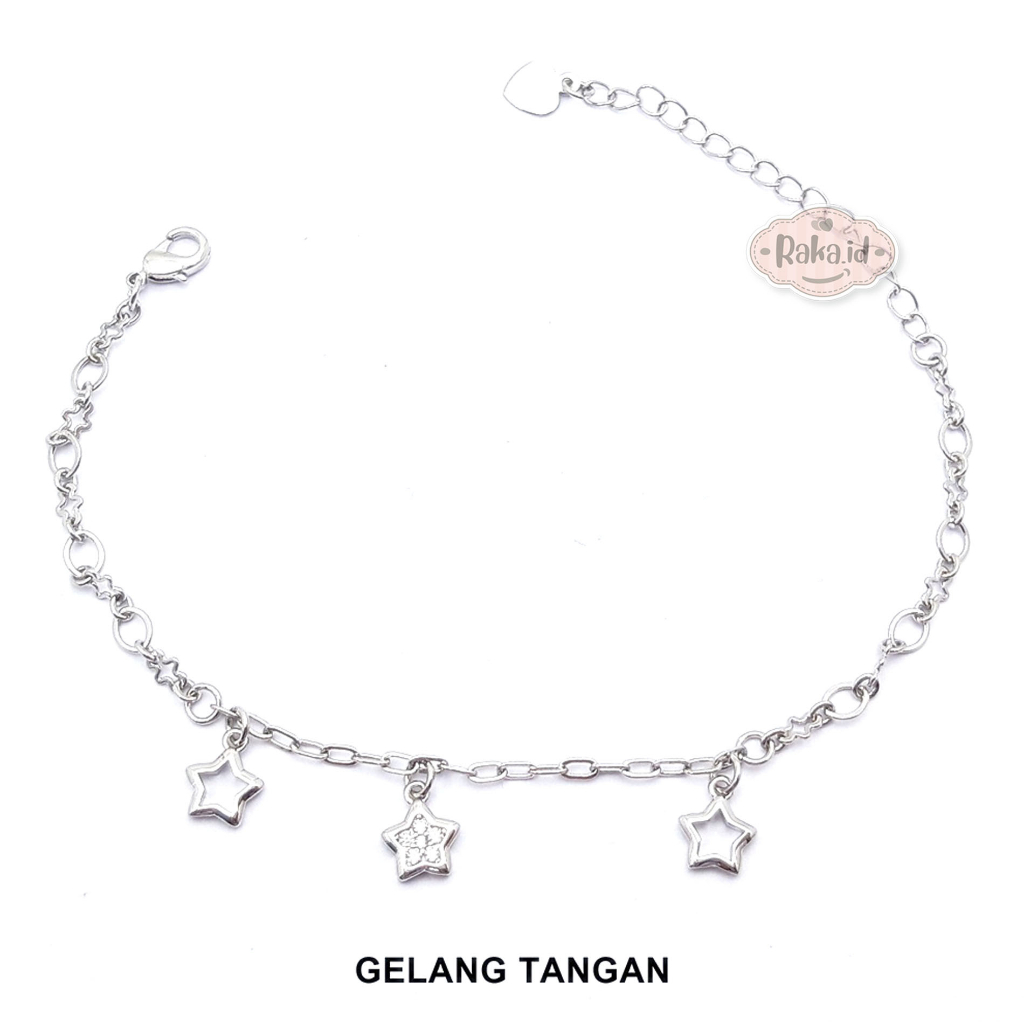 Gelang Tangan Wanita Dewasa Gelang Tangan Rantai Anti Karat Motif 3 Bintang 1290