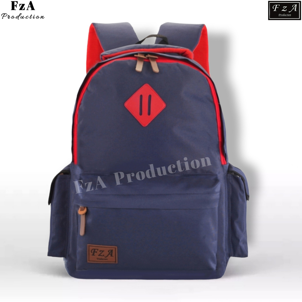 FzA Official -Tas Ransel anak laki laki - Tas Ransel Anak Sekolah - Tas Ransel Sekolah anak laki-laki anak perempuan Backpack Sekolah Anak [ High Quality ] - Navy Kids FREEE TOPI