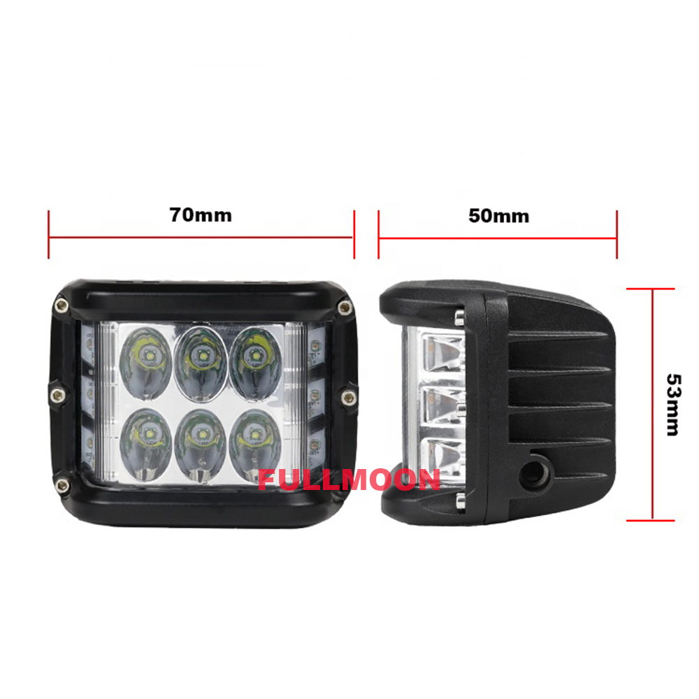 Lampu tembak 6 led mata + lampu flash kedip kiri kanan lampu tembak led 6 mata flash