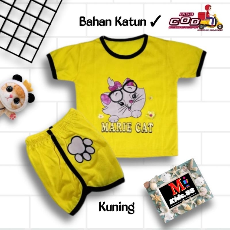 Setelan Playset Anak Cupa Cup Baju Anak MARIE CAT/Set Anak Balita/Set Anak Unisex Buat Usia 0-4 tahun