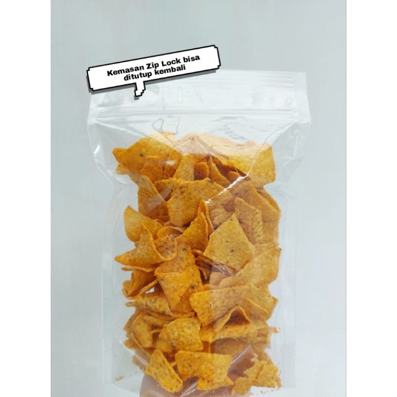 

Cemilan Snack Tortilla Pedas Manis kemasan 100gr