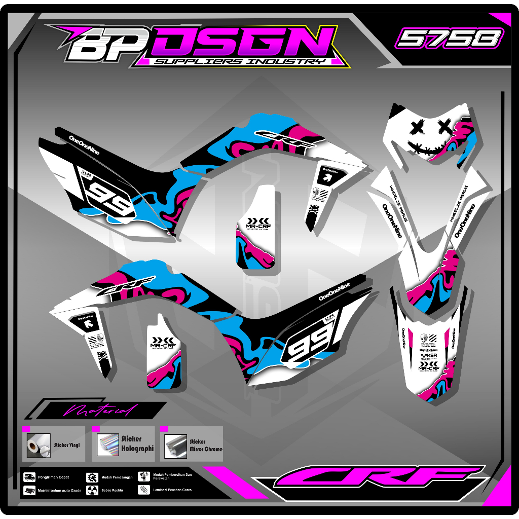 Striping CRF 150L - Stiker Striping CRF 150L - List Variasi Stiker Motor CRF 150L KEREN BP.08