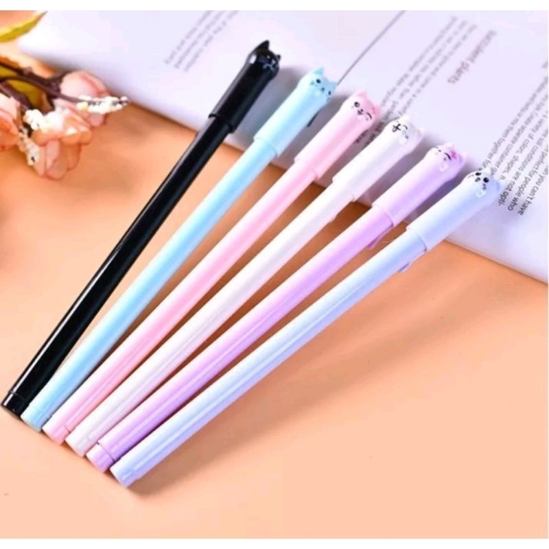 

[L21] PENA KARAKTER KARTUN KUCING MEOW LUCU PULPEN STATIONARY CAIR GEL
