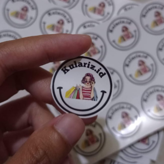 

[mp45 d] 260pcs Stiker Vinyl Glossy Logo Custom Label Kemasan Makanan Minuman Olshop Stiker Vinyl Glossy