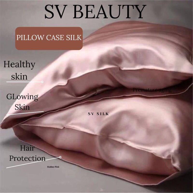 SARUNG BANTAL SILK SATIN BY SV ROSE GOLD| CASE BANTAL SATIN | PILLOW CASE SATIN |COVER BANTAL