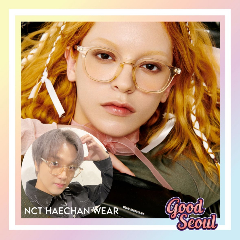 ANDY CLEO BRANDON GLASSES - WEAR BY NCT HAECHAN DOYOUNG WOODZ THEBOYZ Q TXT SOOBIN FLESH CRYSTAL BLA