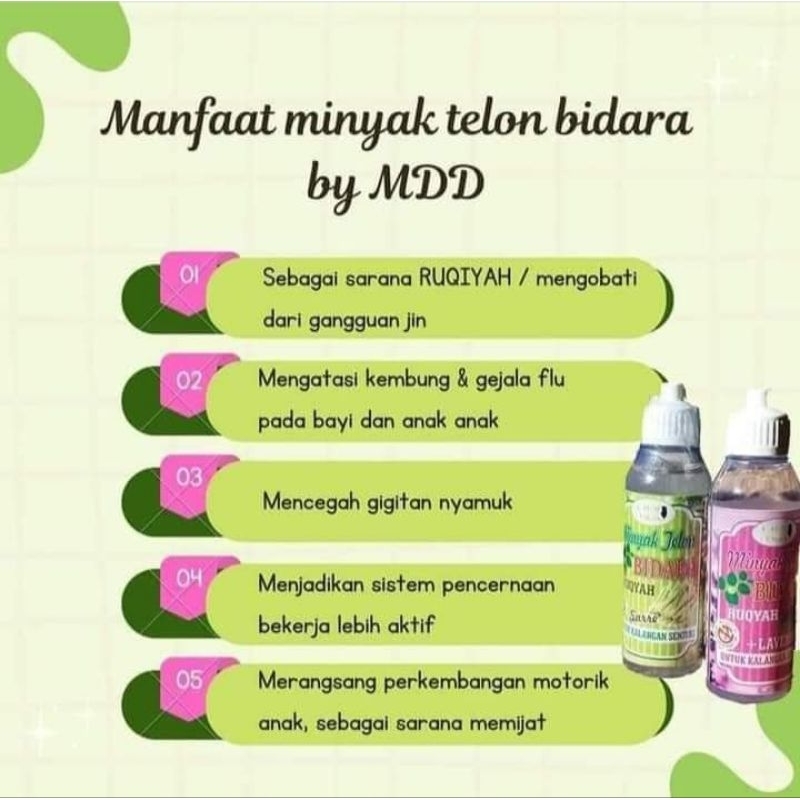 4 botol minyak telon bidara mdd