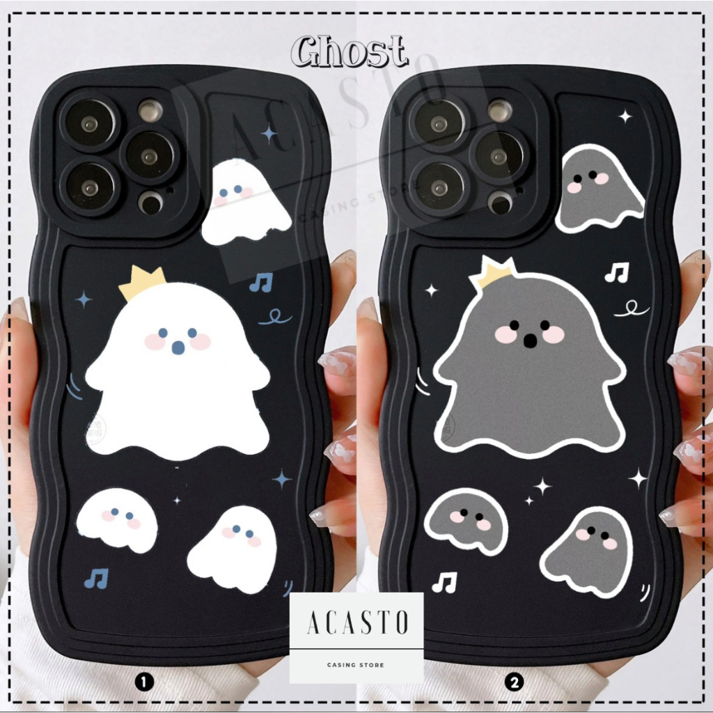 ACASTO SOFTCASE WAVY  REALME C1 C2 5 5I C3 9 9I 10 C11 C12 C25 C15 C20 C21 C21Y C25Y C30 motif GHOST