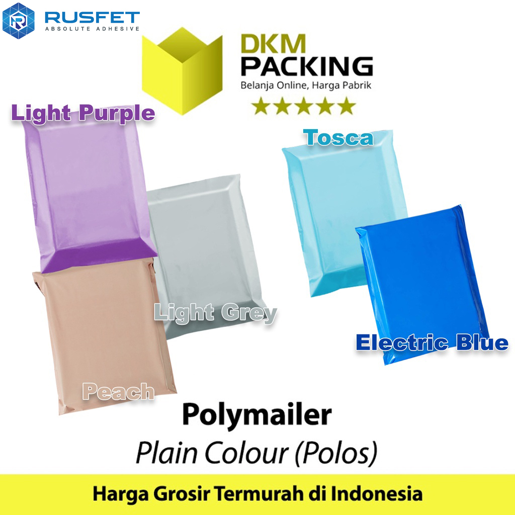 

Amplop Plastik Packing Polymailer RUSFET Polimailer Warna POLOS / PACK