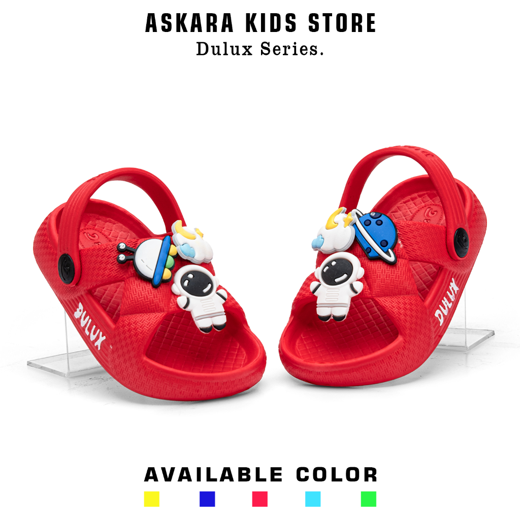 Askara Kids - Sandal dulux anak laki-laki model selop silang karakter astronot new 1 - 5 Tahun