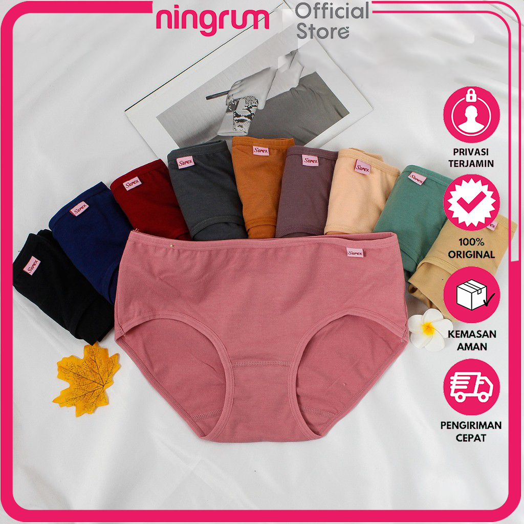 Ningrum – Sorex CD 1228 Celana Dalam Wanita Basic Cutting Midi Katun Adem | Size M L XL | Celana Daam Polos - 2702
