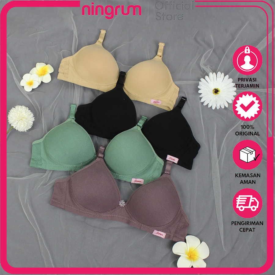 Ningrum – Sorex 17228 Bra Super Soft Busa Tanpa Kawat Cup Besar Kait 3 Setara Cup B-C BH Harian | Bra Super Halus Tanpa Kawat | 2707