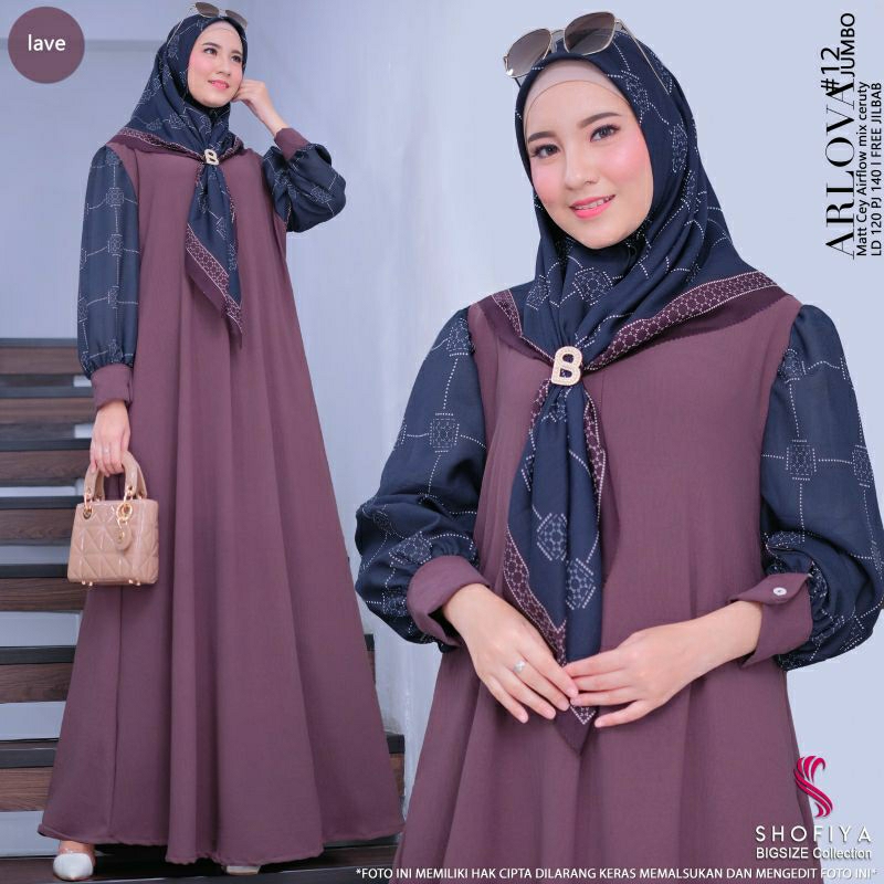 Arlova jumbo dress #12 ( LD 120 ) by shofiya bigsize
