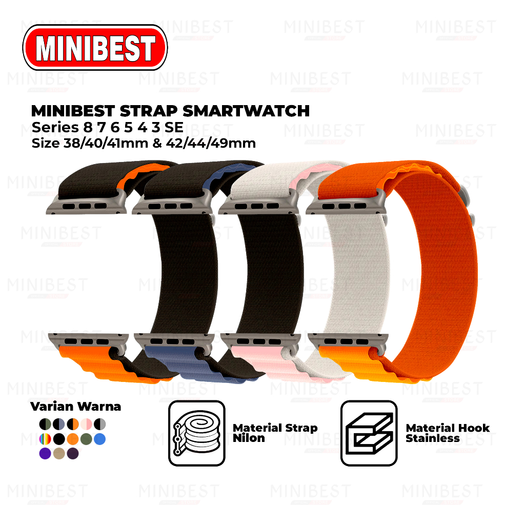 [MB] Strap Smartwatch Nylon Loop 38/40/41/42/44/49mm Watchband Sport Premium