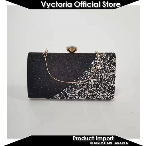 (COD) Vyctoria VOS9646  Dompet Pesta Import Wanita Elegan Tali Rantai JT9646 GT1942 9646 1942