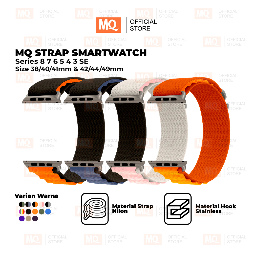 MQ Strap Smartwatch Nylon Loop 38/40/41/42/44/49mm Watchband Sport Premium