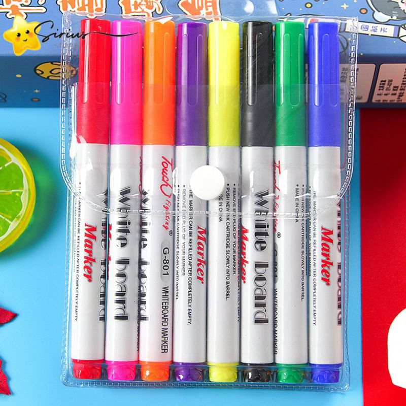 

Spidol Ajaib Mengapung di air isi 8 pcs / Magic Marker Floating Pen Water / Spidol White Board Marker / Mainan Spidol