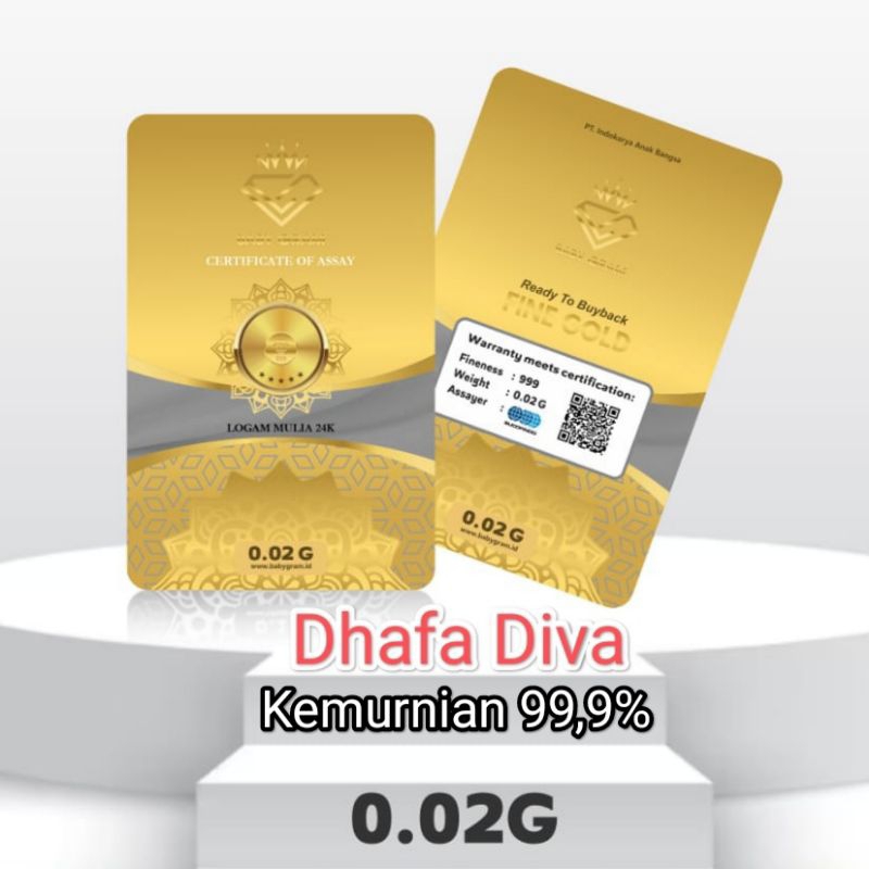 Baby Gram Baby Gold 0.02 0,02 gram Emas Mini Gold Logam mulia 24 Karat