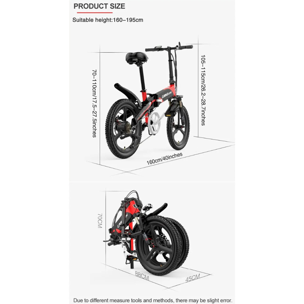 Lankeleisi Sepeda Listrik Lipat Folding Bike Luxury Edition 48V 10.4Ah - G660