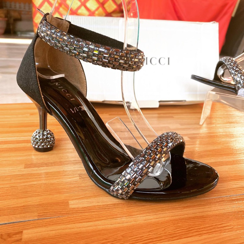 INFINITY HIGH HEELS WANITA 7cm HEELS PESTA HEELS GLITTER 7cm