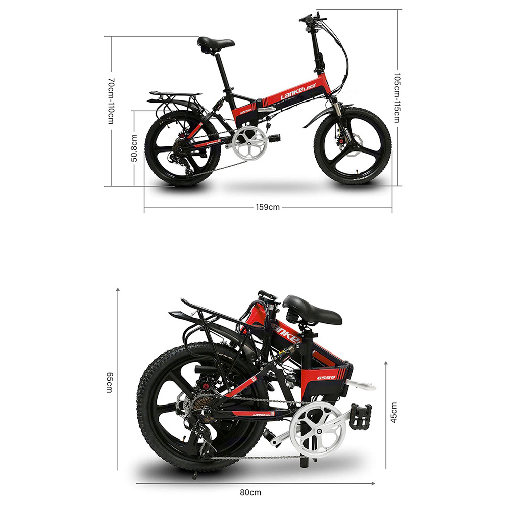 Lankeleisi Sepeda Listrik Lipat Folding Bike Elite Version 48V 10.4Ah - G550