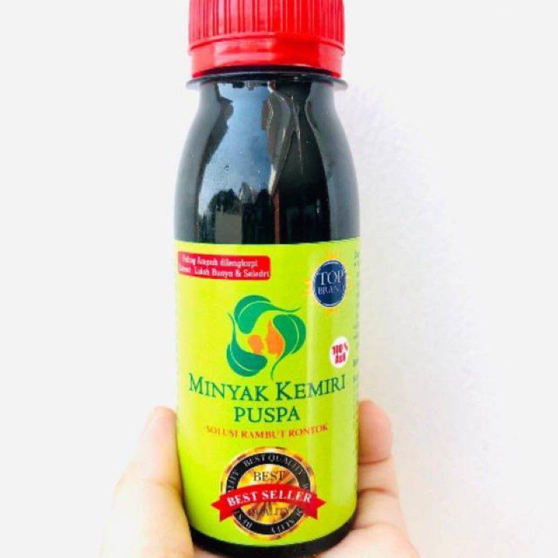 MINYAK KEMIRI PUSPA TANG ORIGINAL DEPKES RI ALAMI PENUMBUH RAMBUT, ALIS BREWOK, JAMBANG