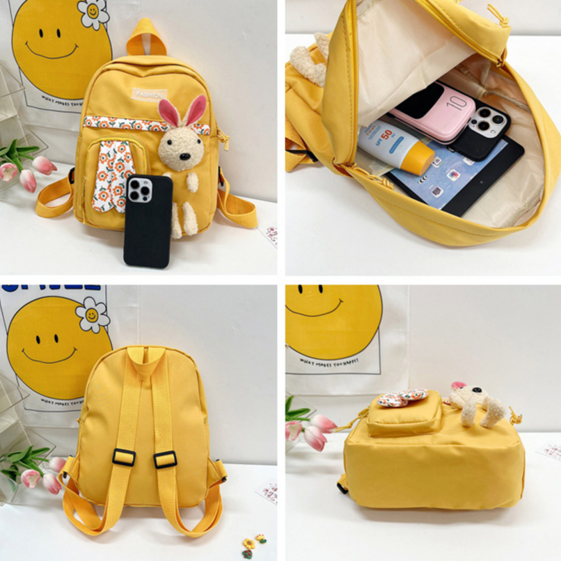 DOMMO - D6141 Tas Ransel Anak / Tas Sekolah Anak / Tas Ransel Korea Style / Tas Ransel Boneka Kelinci / Tas Fashion Anak / Tas Fashion Korea / Rabbit Backpack