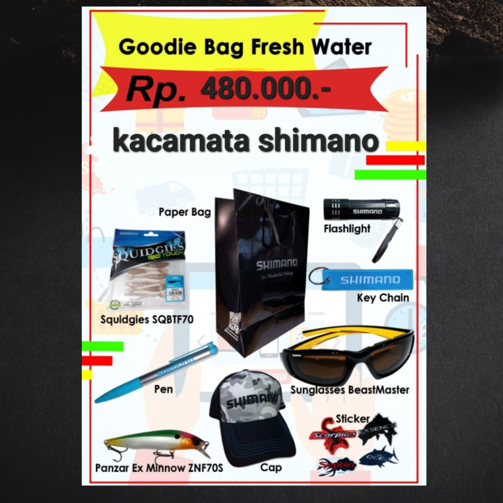 goodie bag kacamata shimano beast master