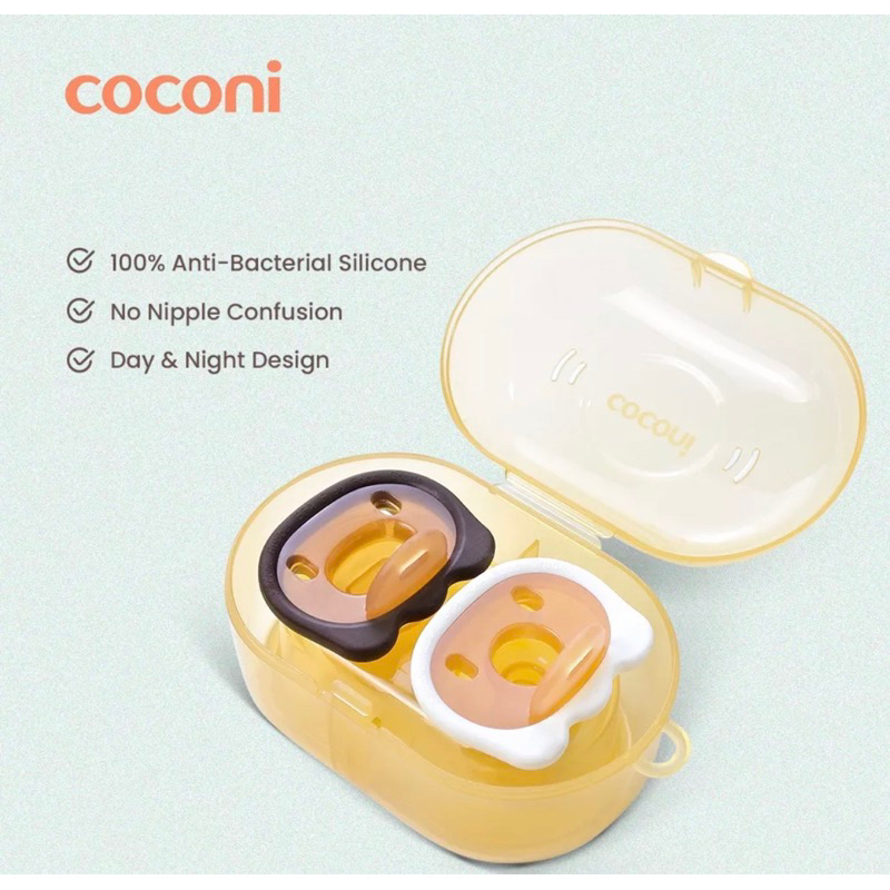 Coconi Happy Soother Pacifier 2 pcs with Case Empeng Kompeng Bayi Dot Bayi