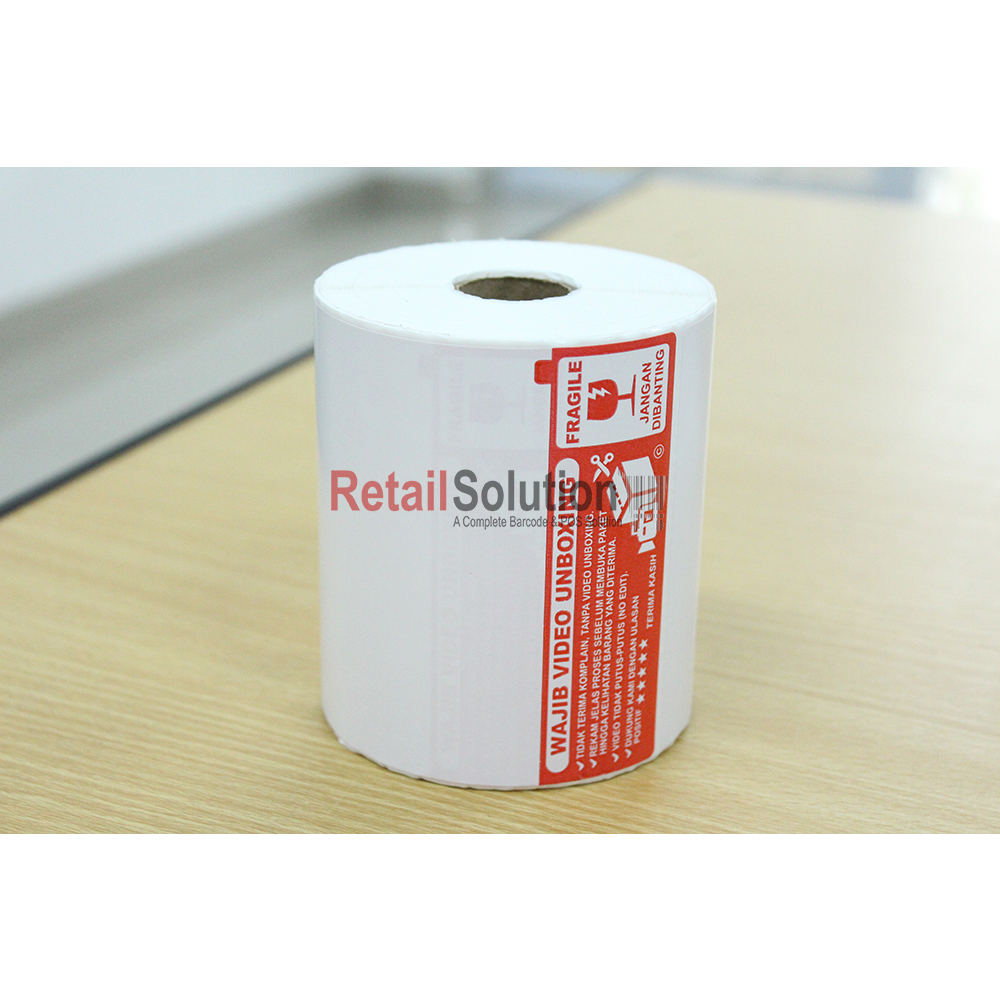 Bundle isi 2 Roll - Stiker Label Thermal Alamat AWB Unboxing + Fragile A6 100x150 mm / 10x15 cm @300 lembar