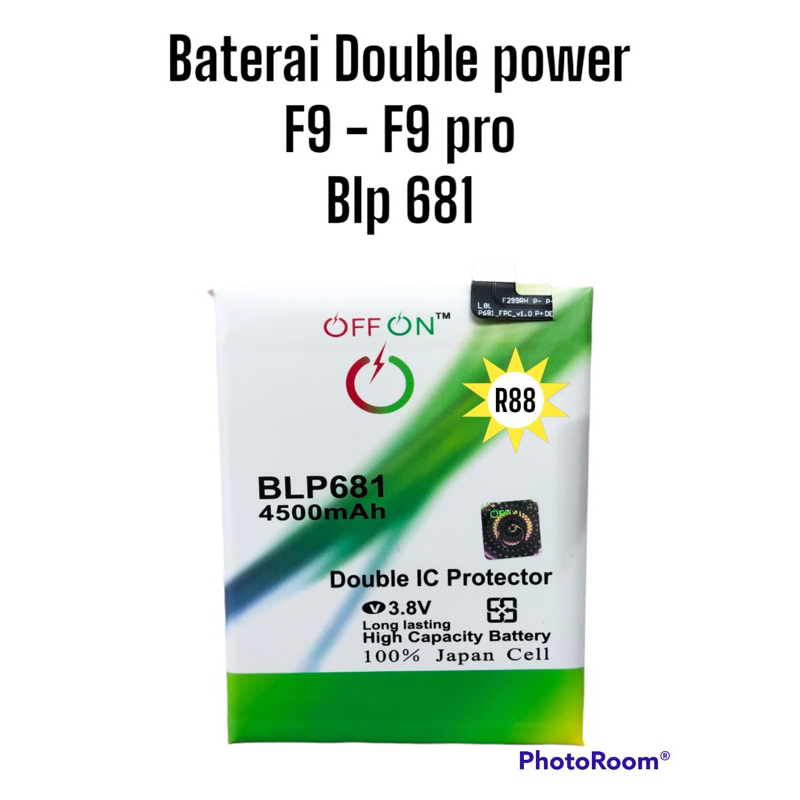 baterai oppo f9 blp-681 f9 blp681 baterai double power off on 2ic long lasting power