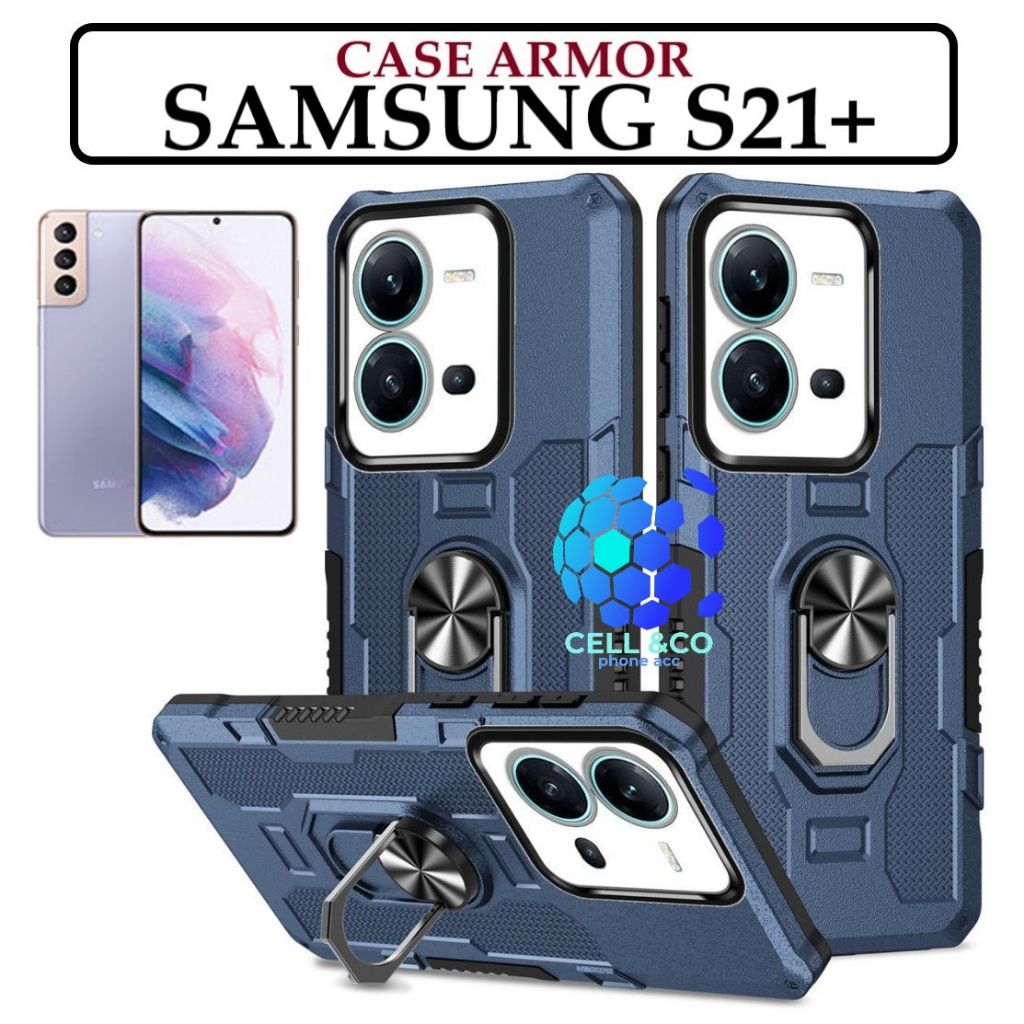 Case Armor SAMSUNG GALAXY S21+ Iring Cincin Magnetic Kesing Hp Protect kamera Premium Hard Case Standing Robot Pelindung Kamera