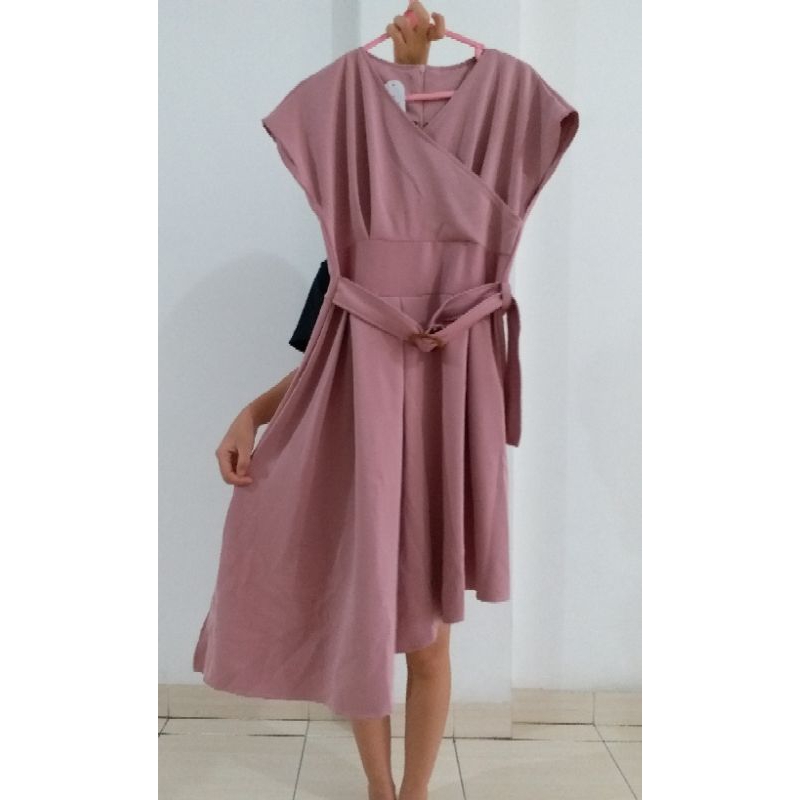 [NEW] Dress Gaun Wanita / Remaja Warna Pink Merk Mosa