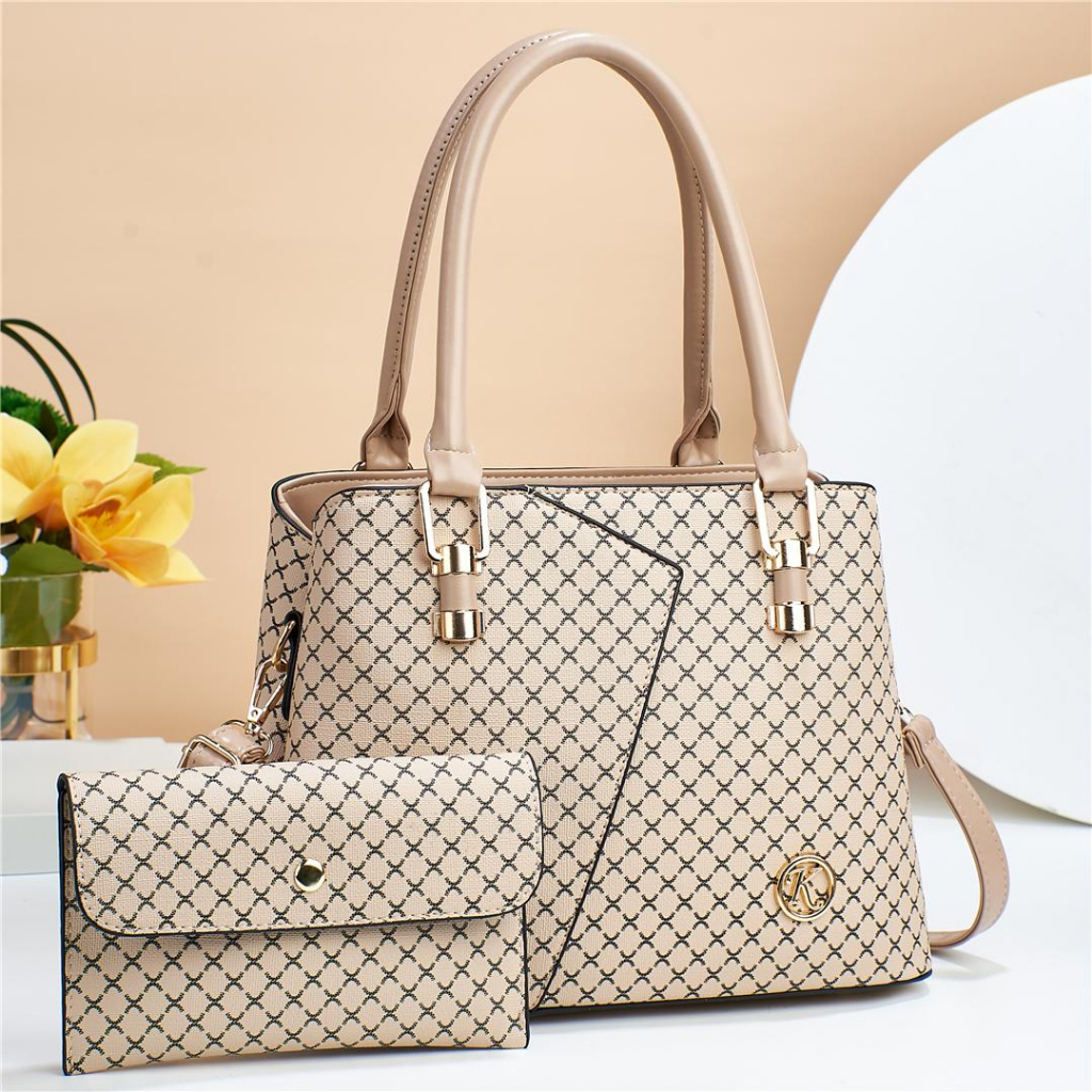 BJ43605 (2IN1) - BEIGE/BLACK/BROWN/COFFEE - TAS TOTE WANITA FASHION KOREA CHINA IMPORT MODIS ELEGAN TERMURAH TERLARIS TERBARU BAGSTORE JAKARTA TAS BATAM BQ3605