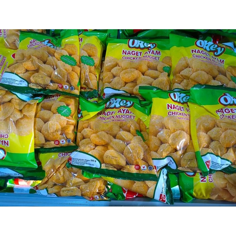 nugget ayam dan stik nugget okey 500 gram frozen food