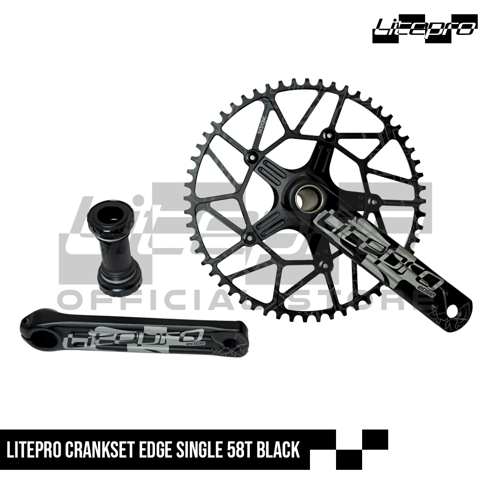 Litepro Crankset Edge 58T Black