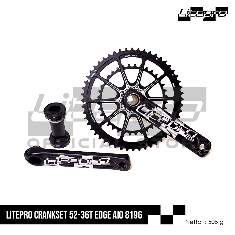 Litepro Crankset 52-36T Edge Aio 819G