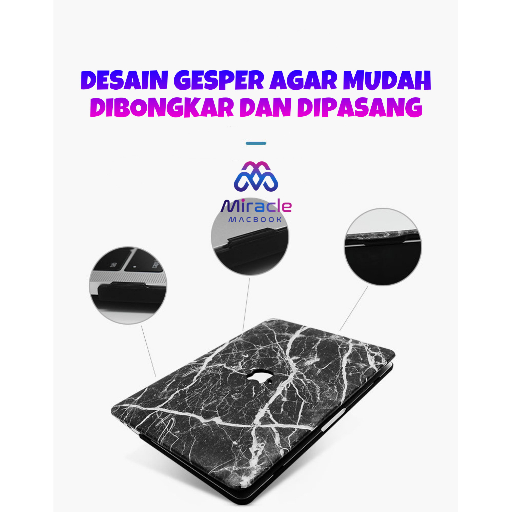 CASE MACBOOK PREMIUM MARBLE BLACK &amp; WHITE  EDITION NEW AIR PRO RETINA 11 12 13 14 15 16 INCH NON / WITH CD ROOM / TOUCHBAR