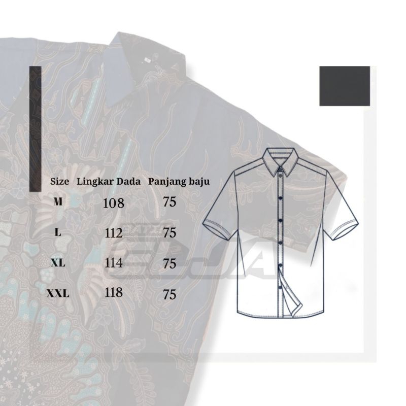 Batik Pria Lengan Pendek Modern Baju Modern M L XL XXL