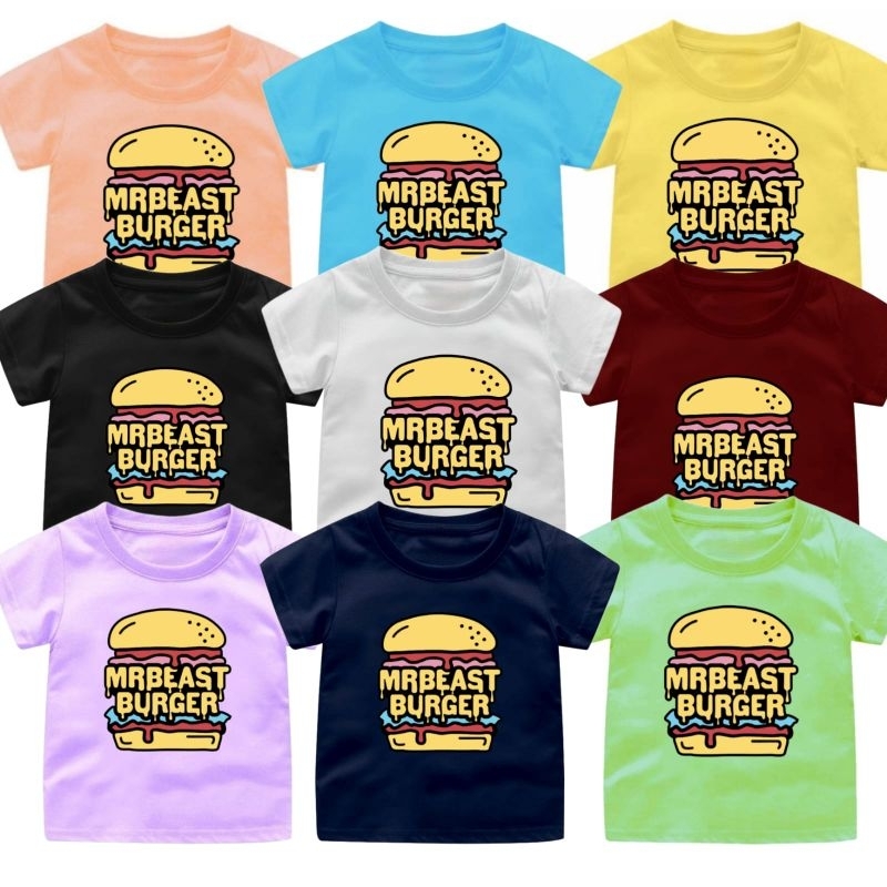 BAJU KAOS ANAK 1-15 TAHUN/REMAJA/DEWASA MISTER BEAST BURGER//BAJU OBLONG SANTAI