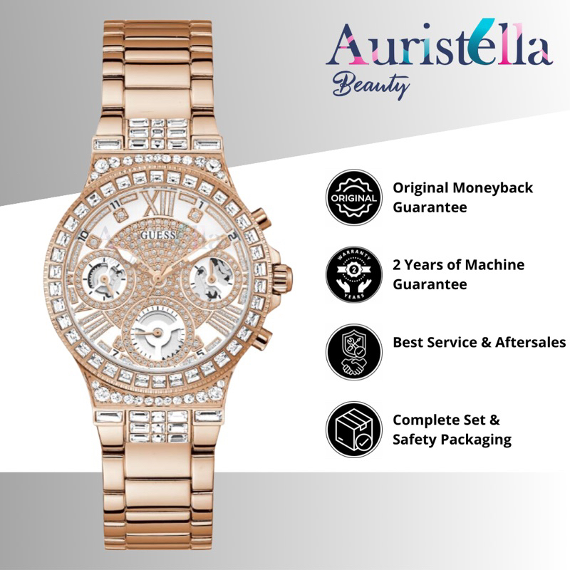 (ORIGINAL - BERGARANSI) JAM TANGAN GUESS MOONLIGHT GW0320L3 ORIGINAL - JAM TANGAN WANITA - ROSE GOLD